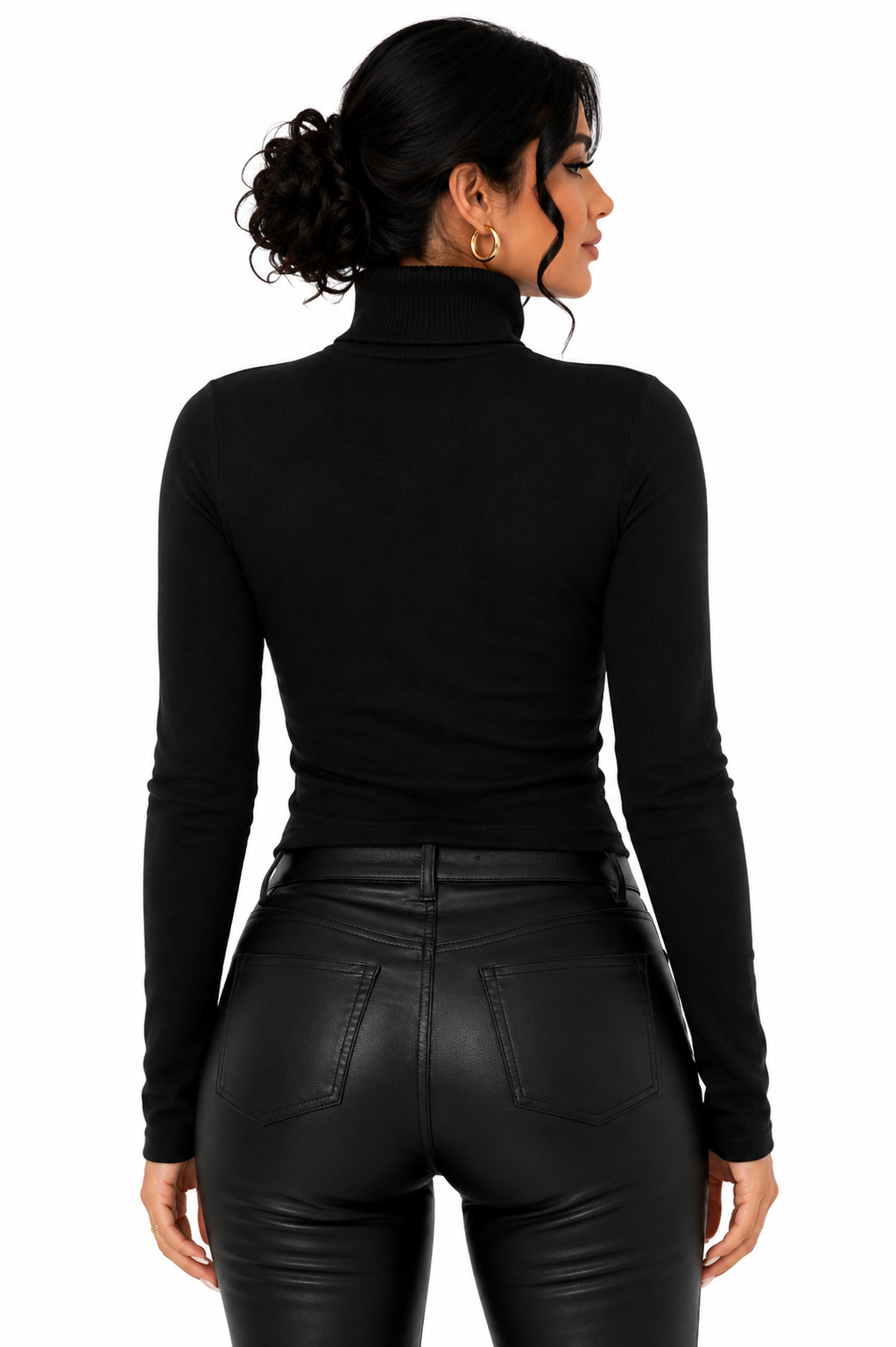 Blusa Feminina Gola Alta Noir Essence