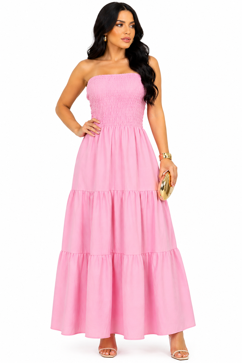 Vestido Longo Tomara que Caia Mykaelle Rosa
