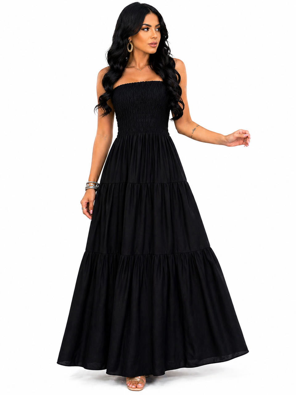 Vestido Longo Tomara que Caia Mykaelle Preto