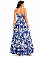 Vestido Longo Tomara que Caia Mykaelle Azul Escuro