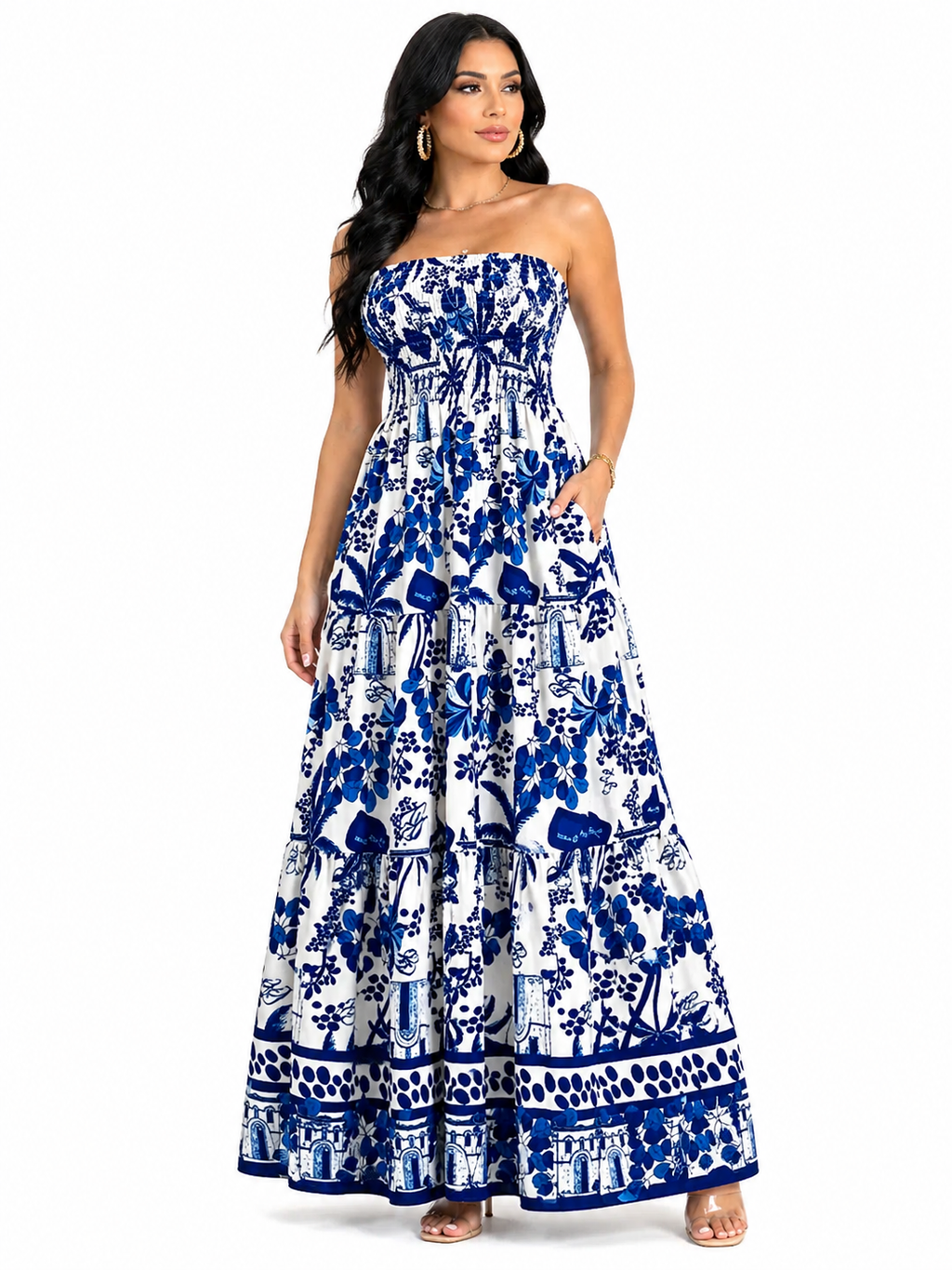 Vestido Longo Tomara que Caia Mykaelle Azul Escuro