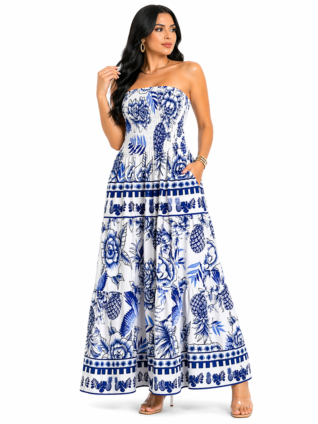Vestido Longo Tomara que Caia Mykaelle Azul Claro