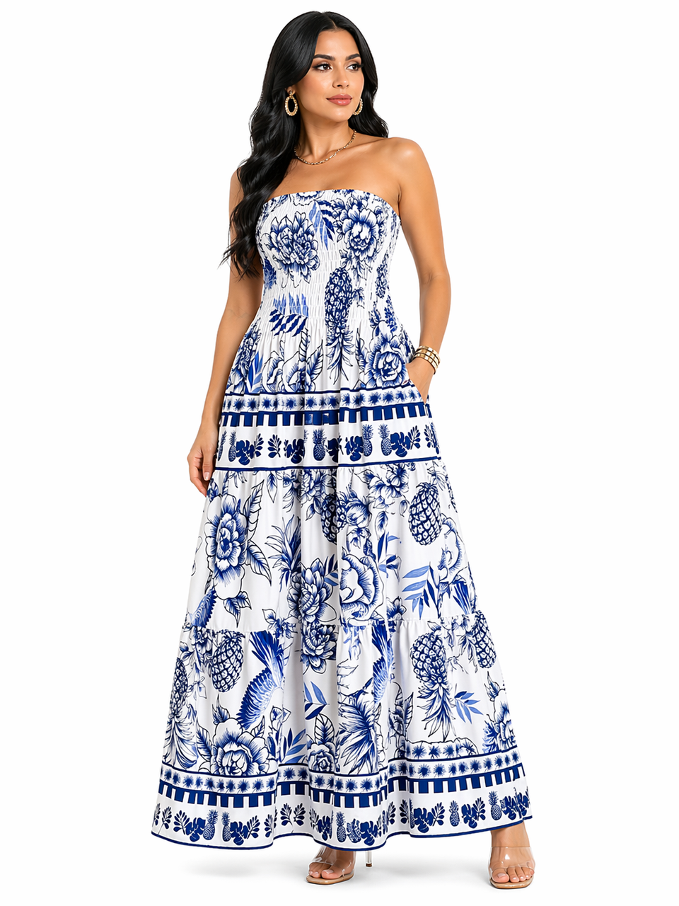 Vestido Longo Tomara que Caia Mykaelle Azul Claro
