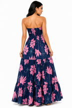Vestido Longo Elegância Atemporal Isabelle Azul Petróleo