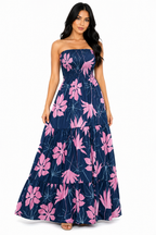 Vestido Longo Elegância Atemporal Isabelle Azul Petróleo