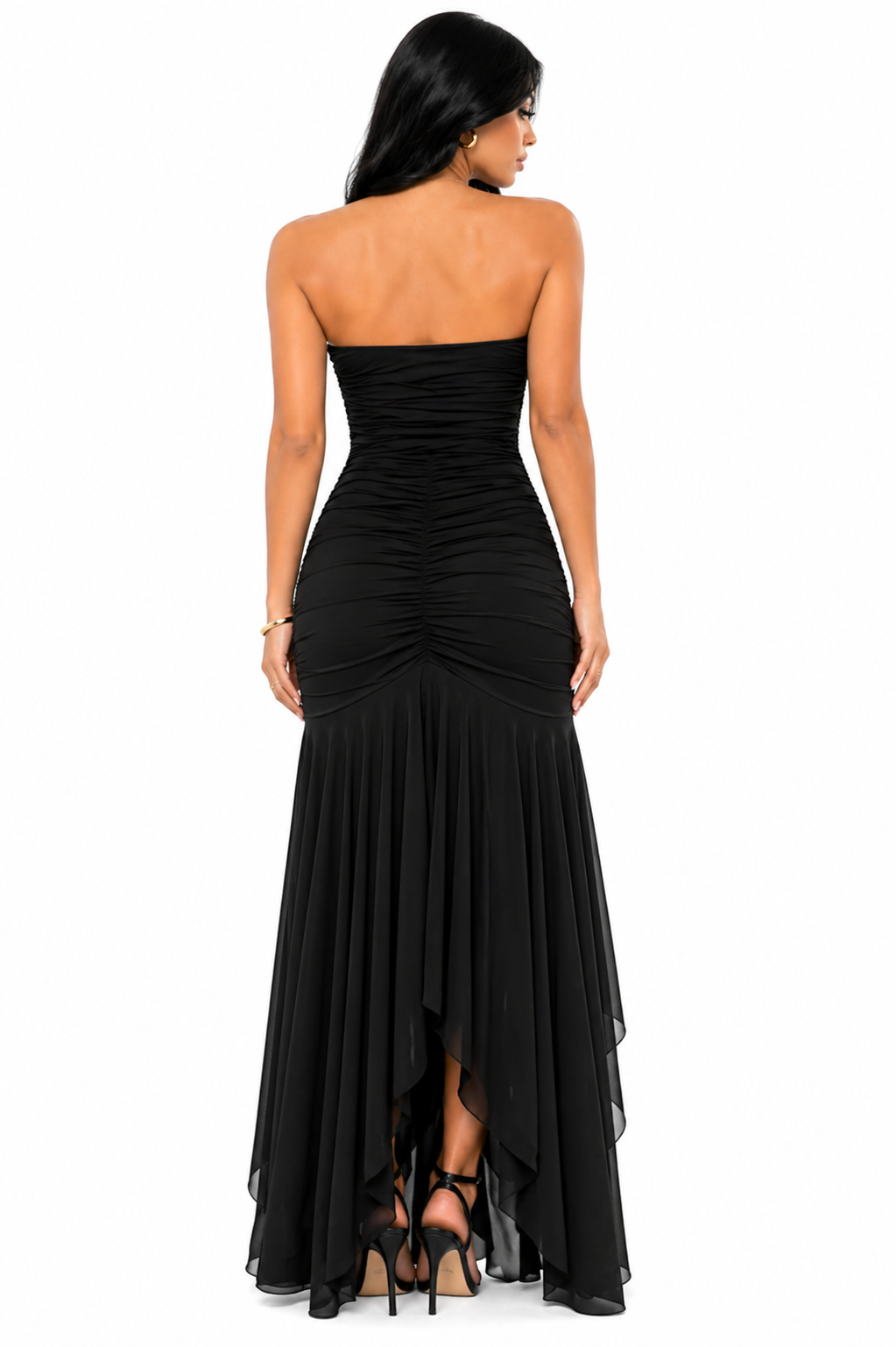 Vestido Mary – Sofisticação Radiante em Tons Dourados