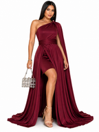Vestido Glamour Manuela com Toque Romântico Vinho