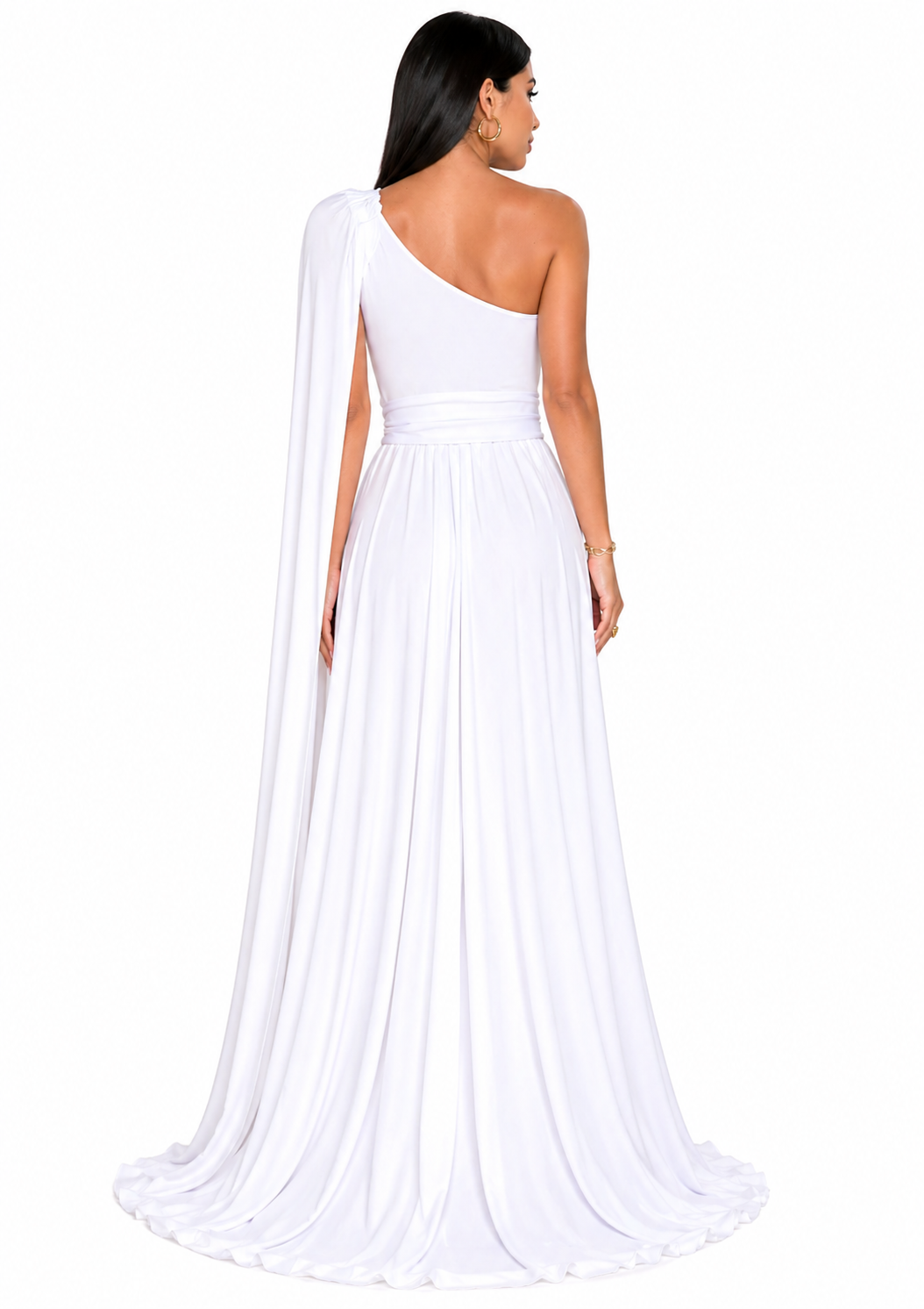 Vestido Glamour Manuela com Toque Romântico Branco