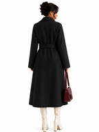 Casaco Feminino Sobretudo Premium Preto Alongado