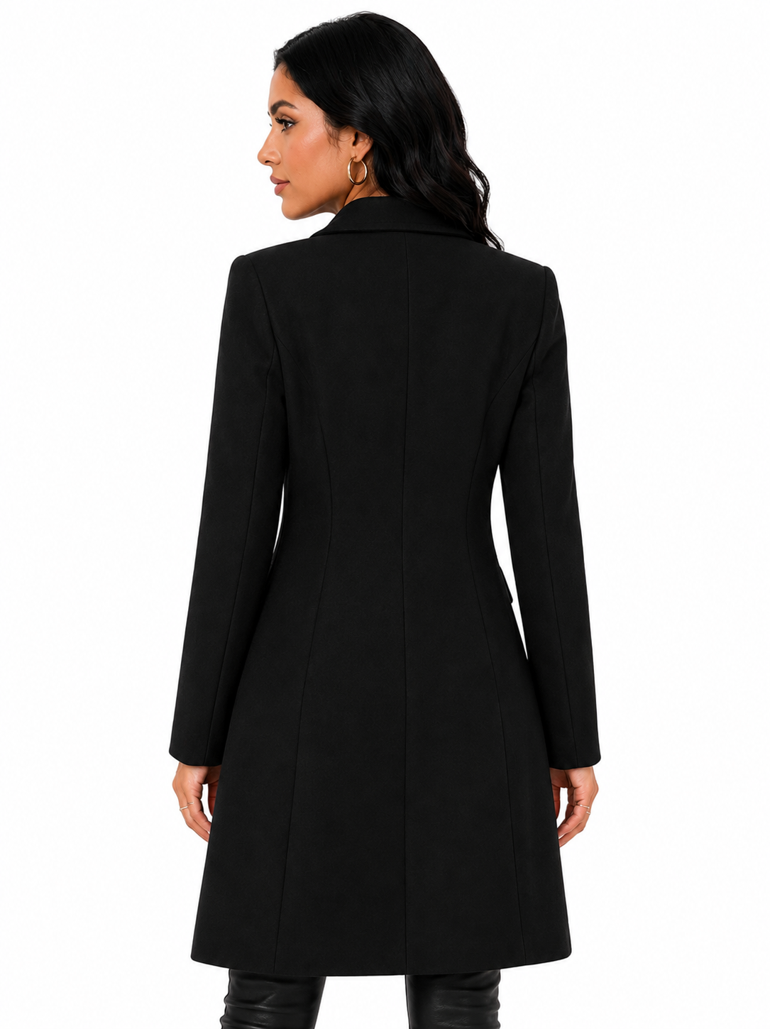Casaco Feminino Sobretudo Premium Preto Elegance