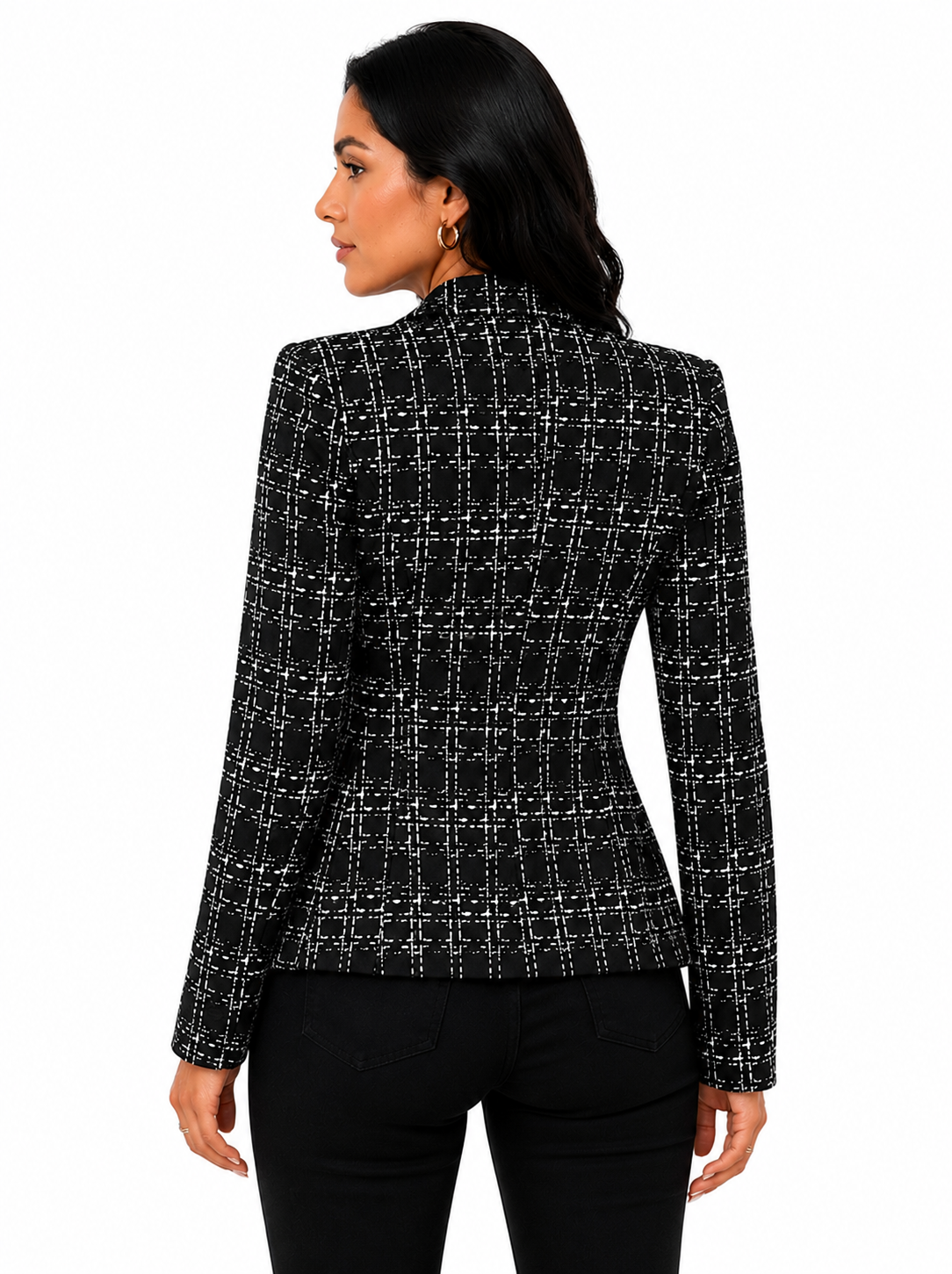 Blazer Feminino Estampado Elegance Preto