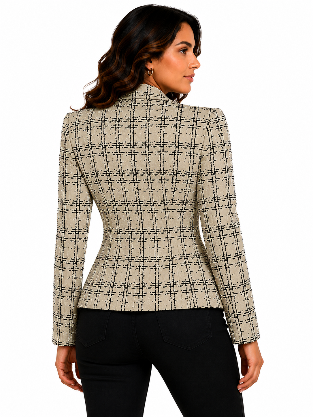 Blazer Feminino Estampado Elegance Nude