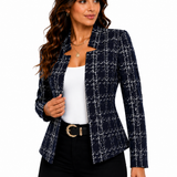 Blazer Feminino Estampado Elegance Marinho