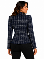 Blazer Feminino Estampado Elegance Marinho