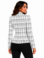 Blazer Feminino Estampado Elegance Off White