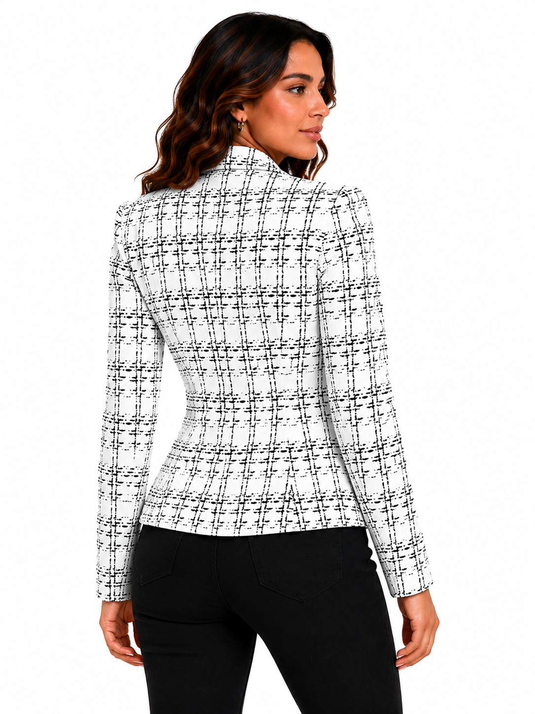 Blazer Feminino Estampado Elegance Off White