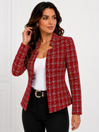 Blazer Feminino Estampado Elegance Vermelho