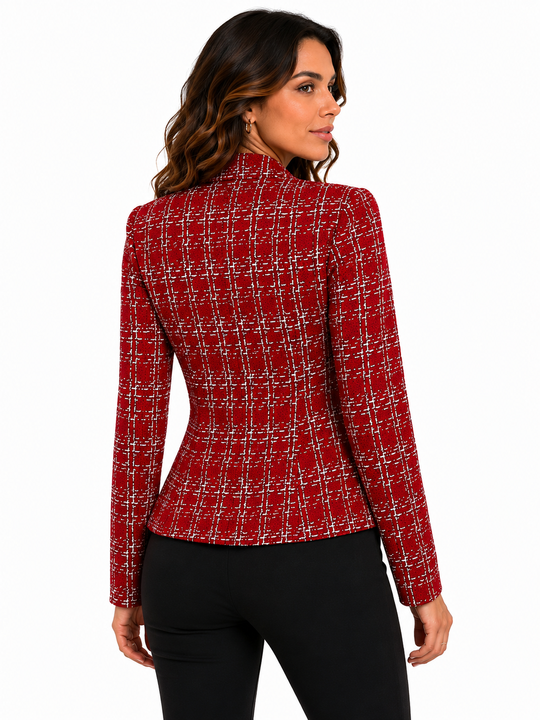 Blazer Feminino Estampado Elegance Vermelho
