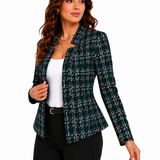 Blazer Feminino Estampado Elegance Verde Petróleo
