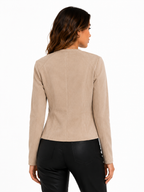 Jaqueta Feminina Suede Bege Elegance