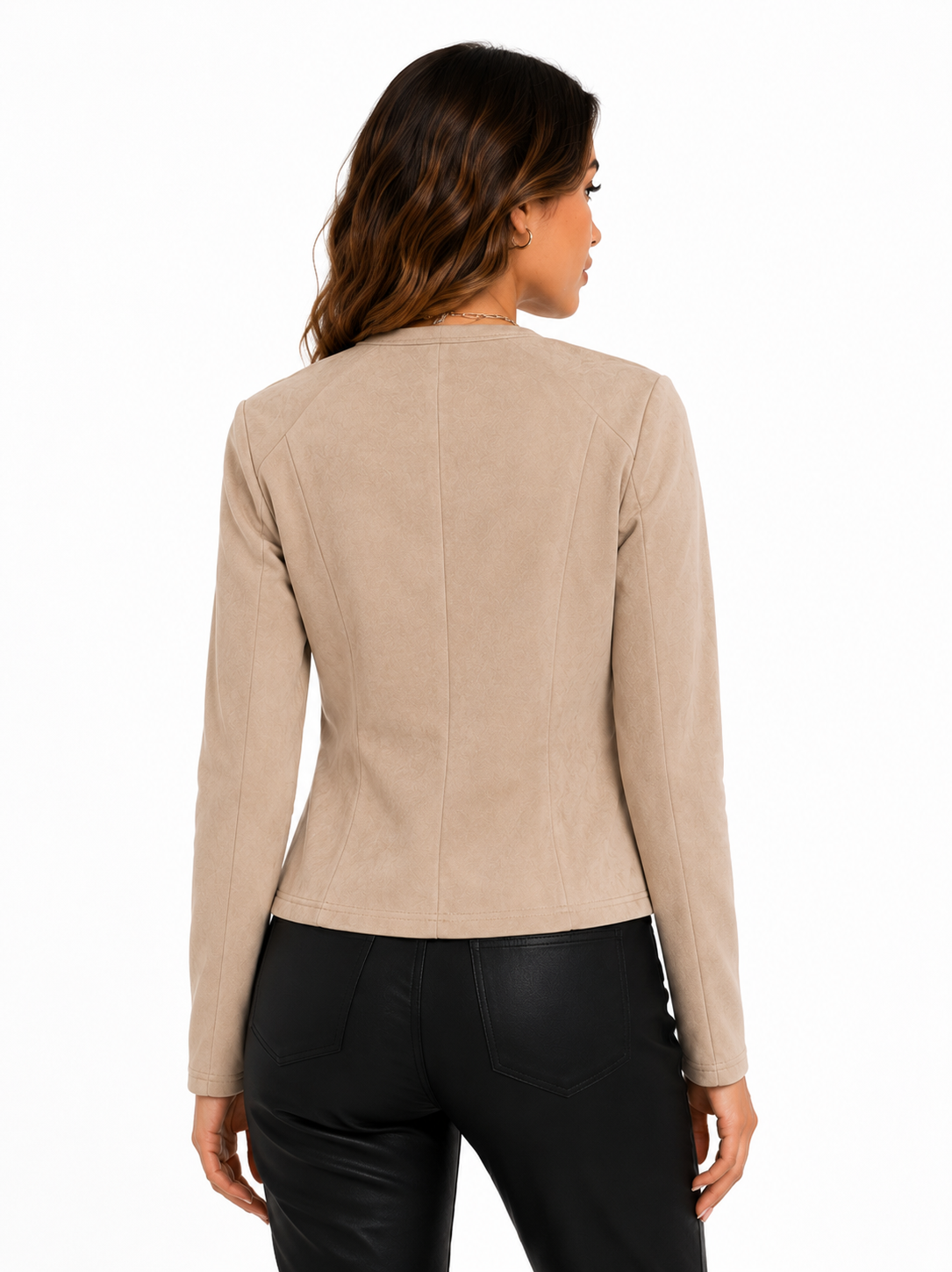 Jaqueta Feminina Suede Bege Elegance