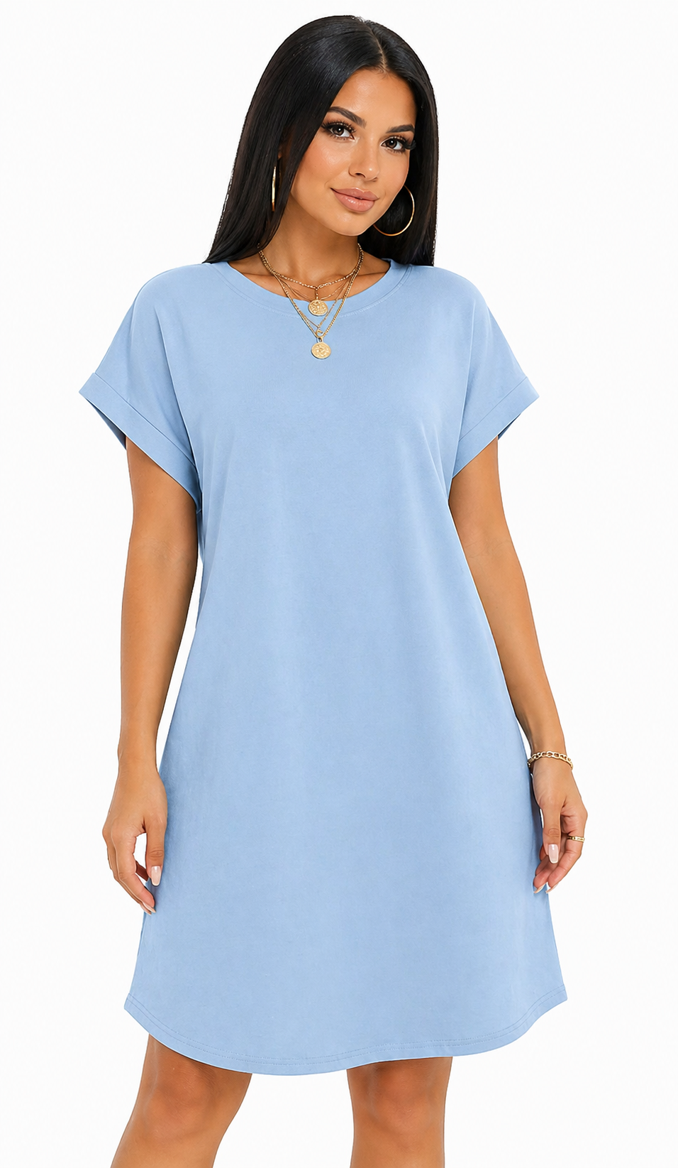 Vestido Minimalismo e Estilo Casual Lunna Azul