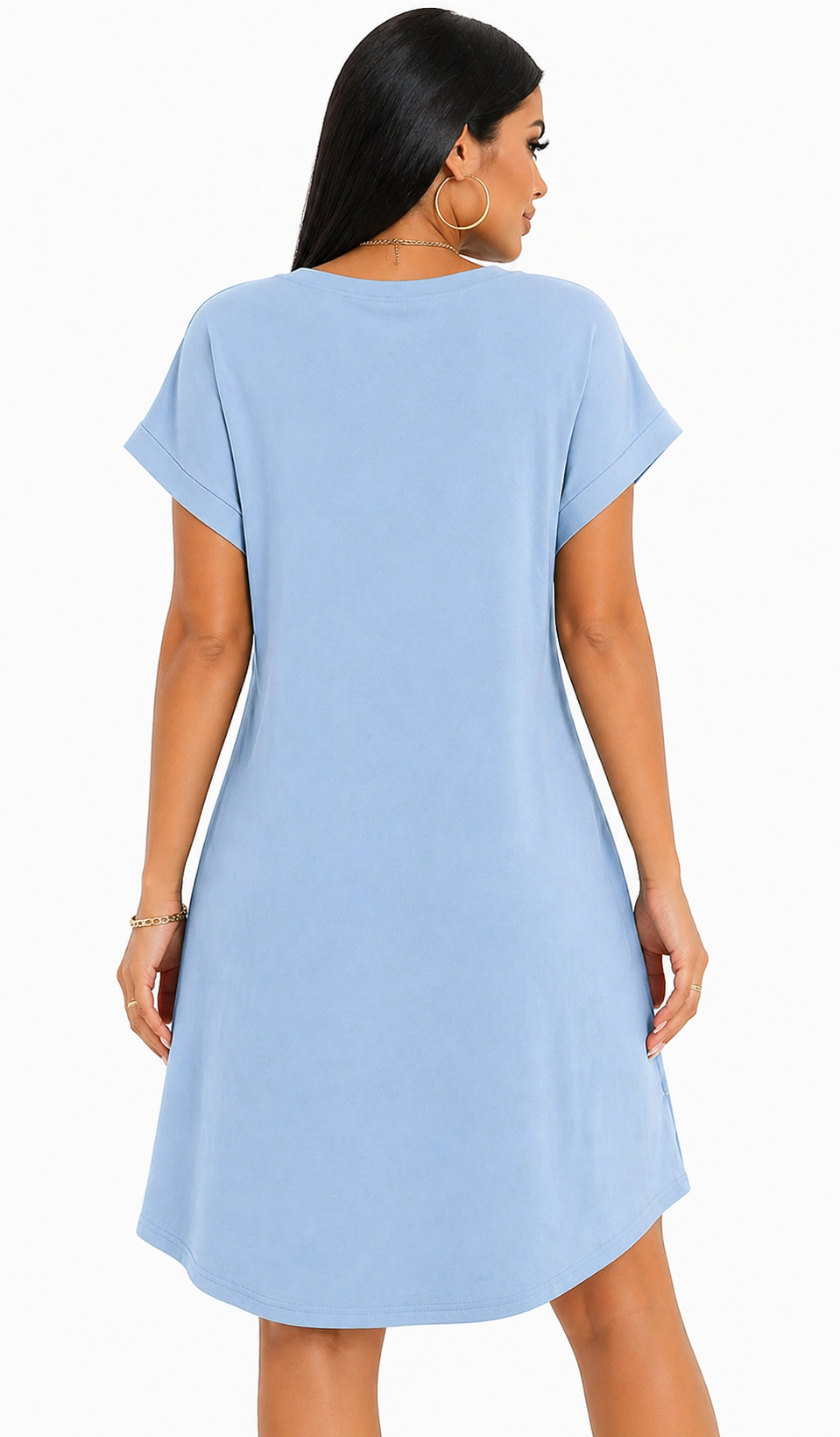 Vestido Minimalismo e Estilo Casual Lunna Azul