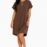 Vestido Minimalismo e Estilo Casual Lunna Marrom