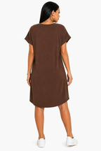 Vestido Minimalismo e Estilo Casual Lunna Marrom