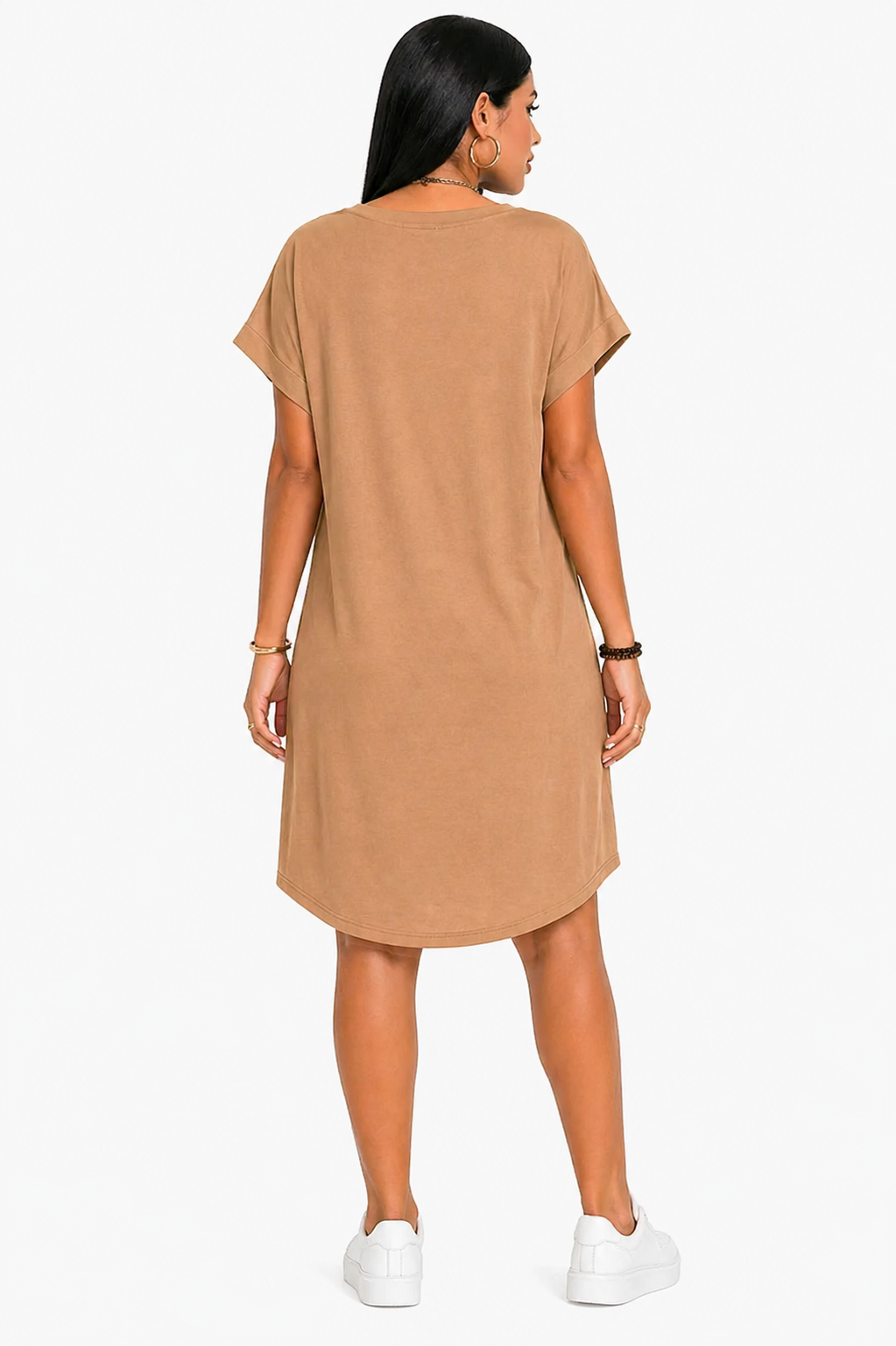 Vestido Minimalismo e Estilo Casual Lunna Marrom Claro