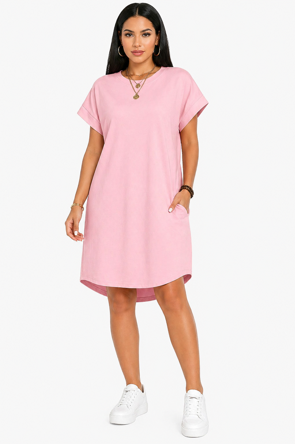 Vestido Minimalismo e Estilo Casual Lunna Rosa