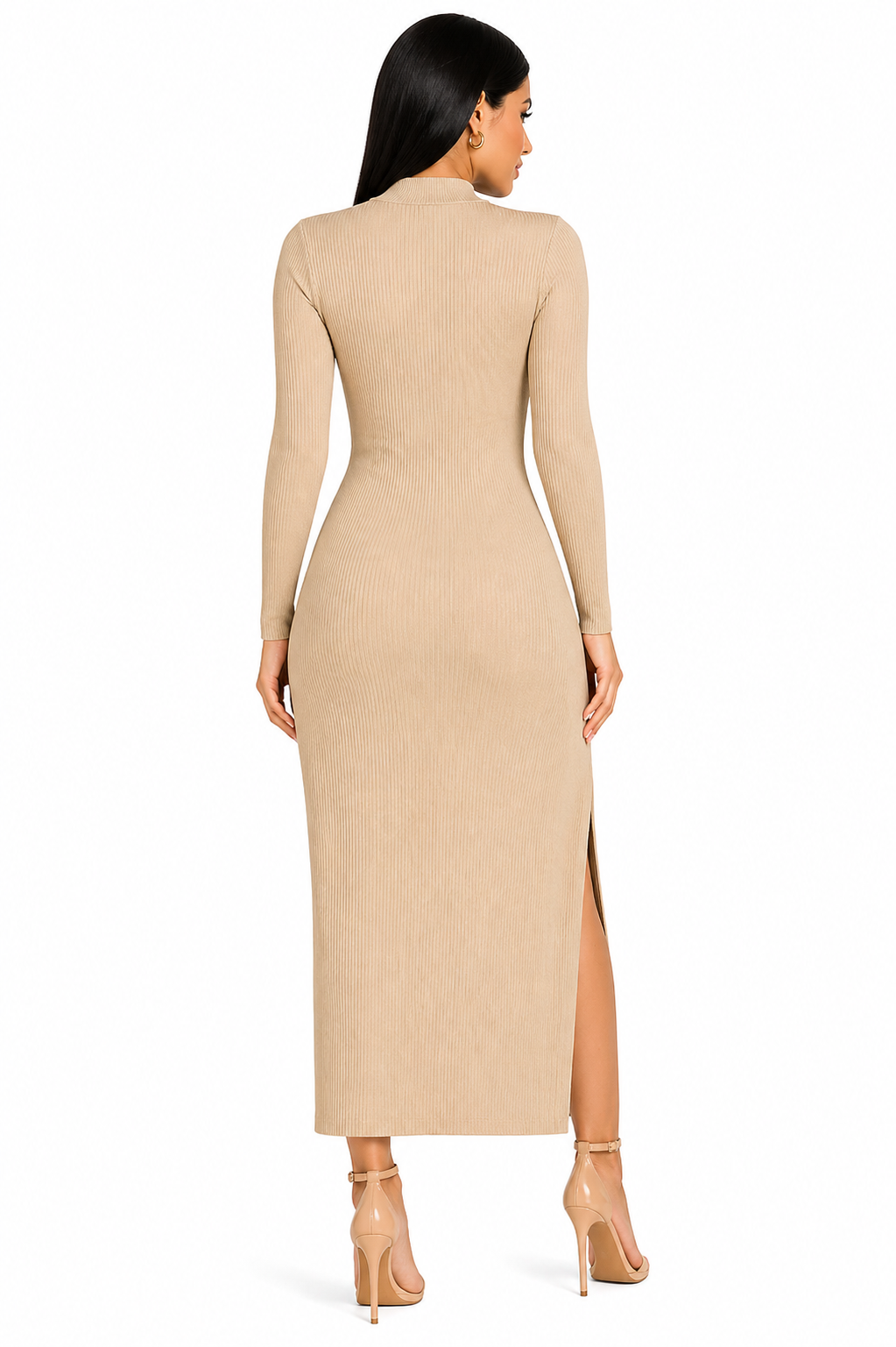 Vestido Minimalismo Thayná Elegante com Toque Atemporal Bege