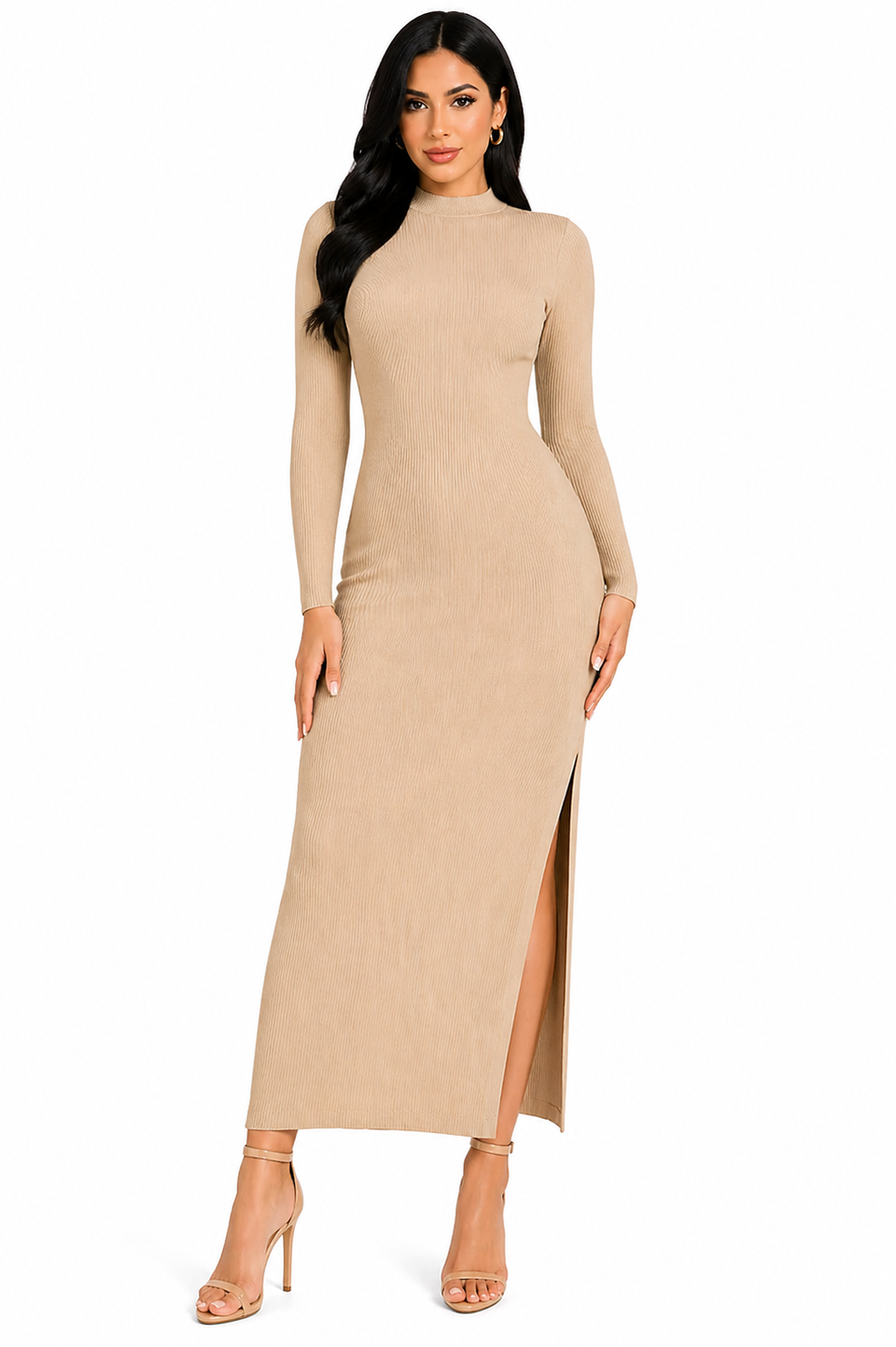 Vestido Minimalismo Thayná Elegante com Toque Atemporal Bege