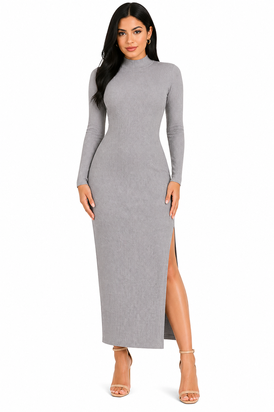 Vestido Minimalismo Thayná Elegante com Toque Atemporal Cinza