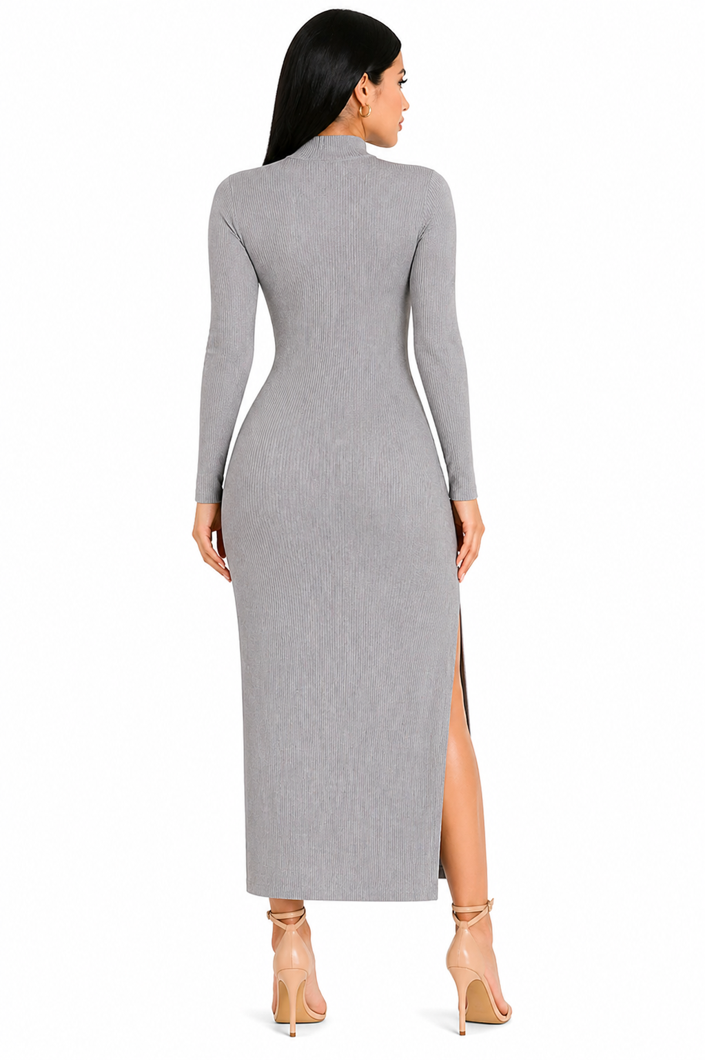 Vestido Minimalismo Thayná Elegante com Toque Atemporal Cinza