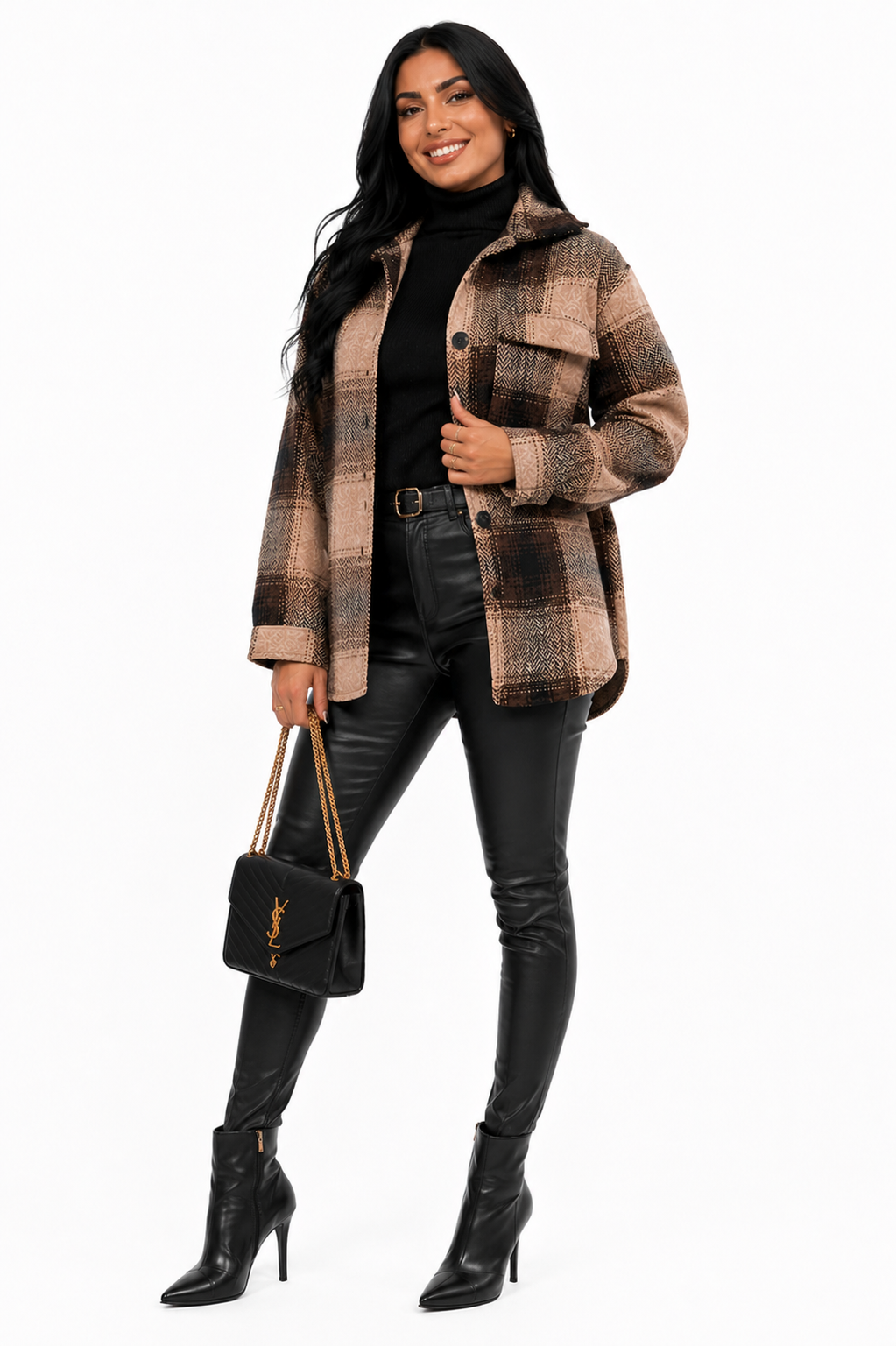 Jaqueta Xadrez Feminina Elegance Winter