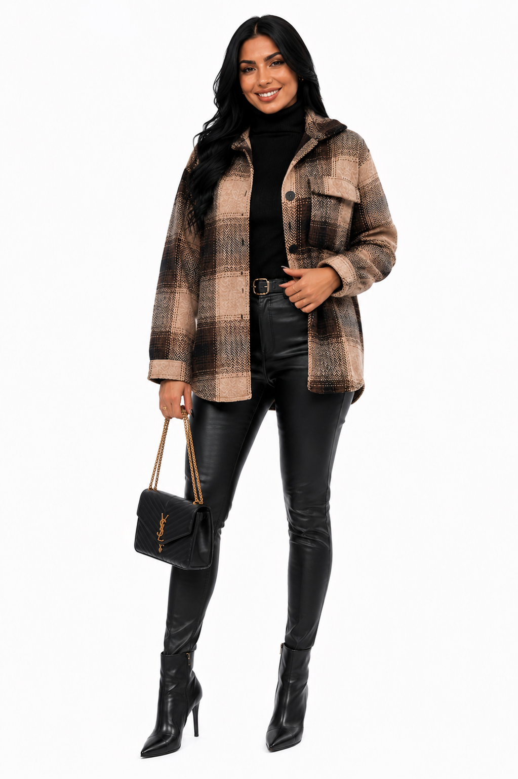 Jaqueta Xadrez Feminina Elegance Winter