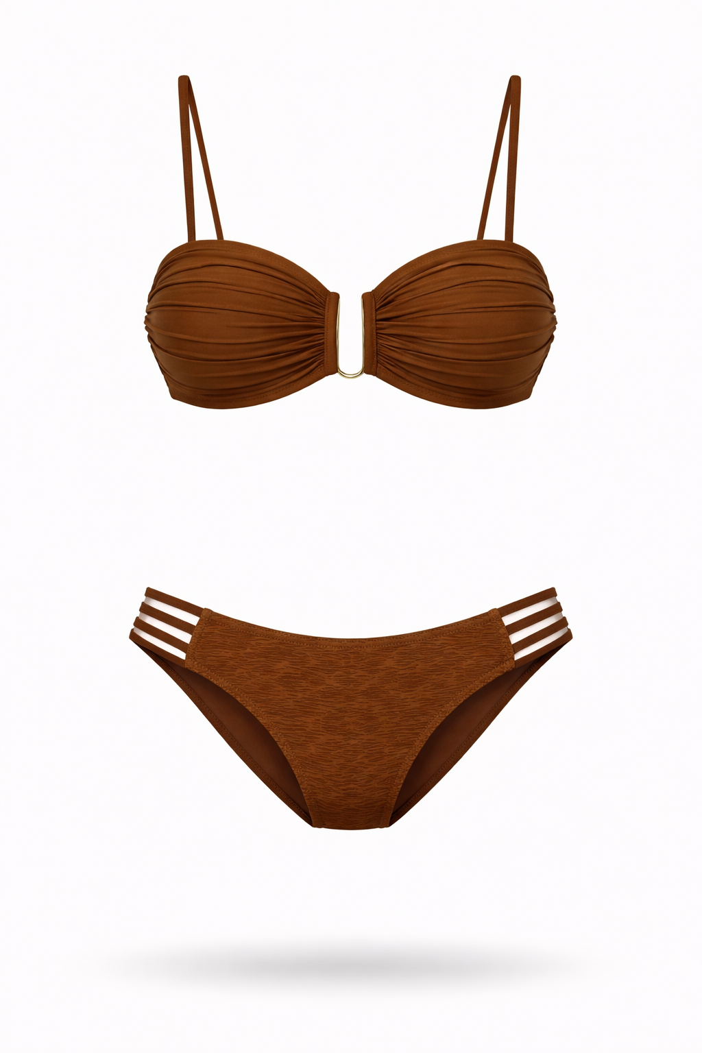 Biquíni Oceano Safira – Top Estruturado com Detalhe U e Calcinha Strappy