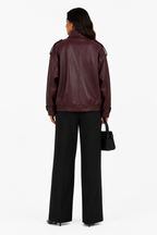 Jaqueta Leather Bordeaux Premium Oversized