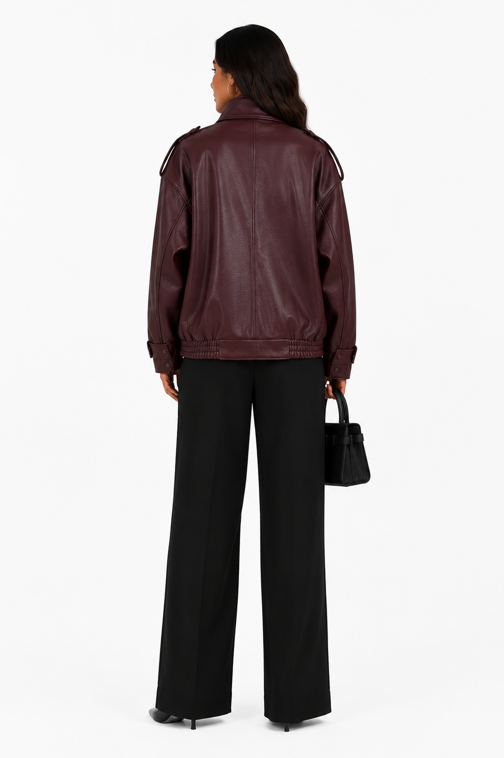 Jaqueta Leather Bordeaux Premium Oversized