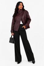 Jaqueta Leather Bordeaux Premium Oversized