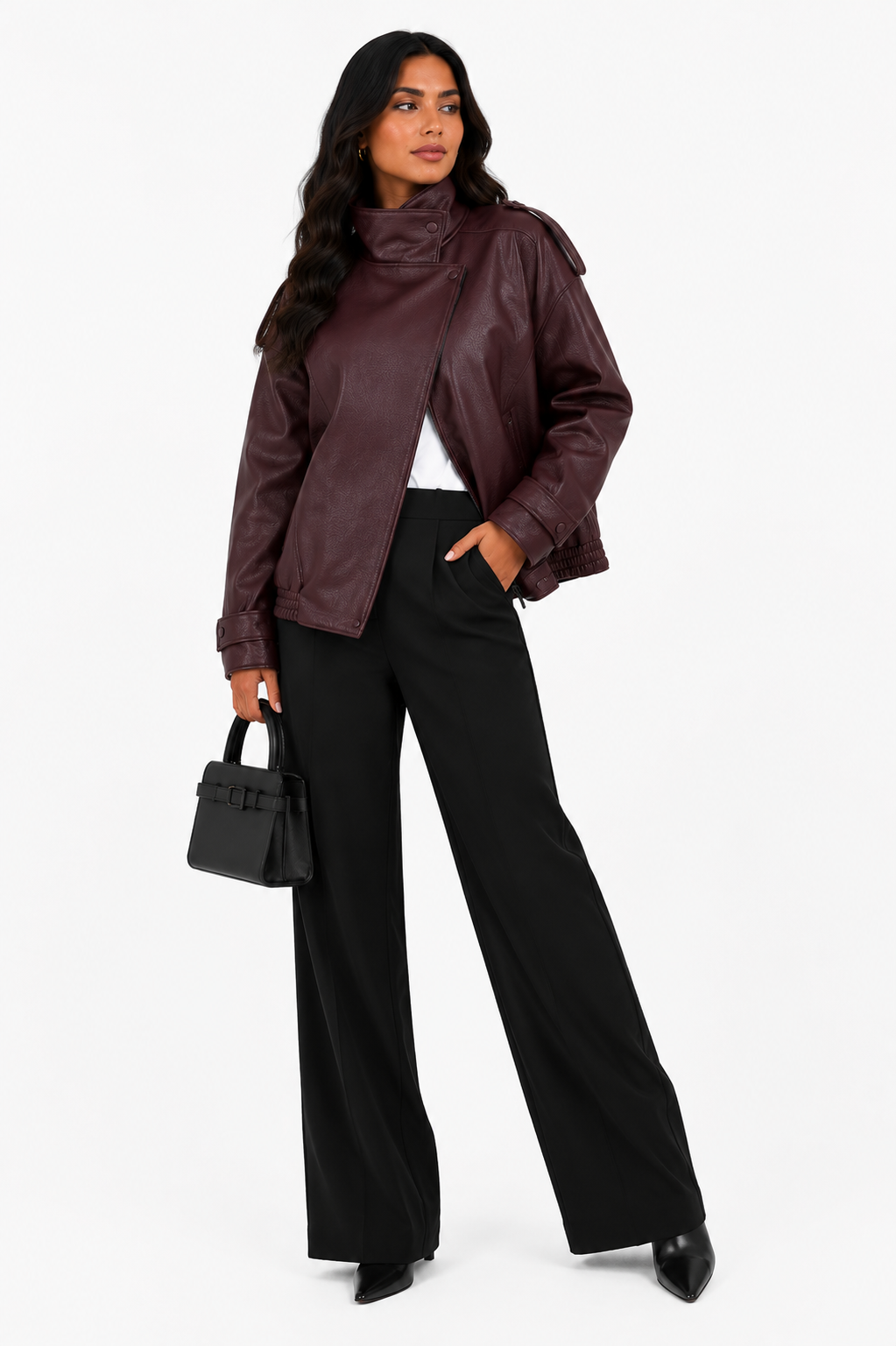 Jaqueta Leather Bordeaux Premium Oversized
