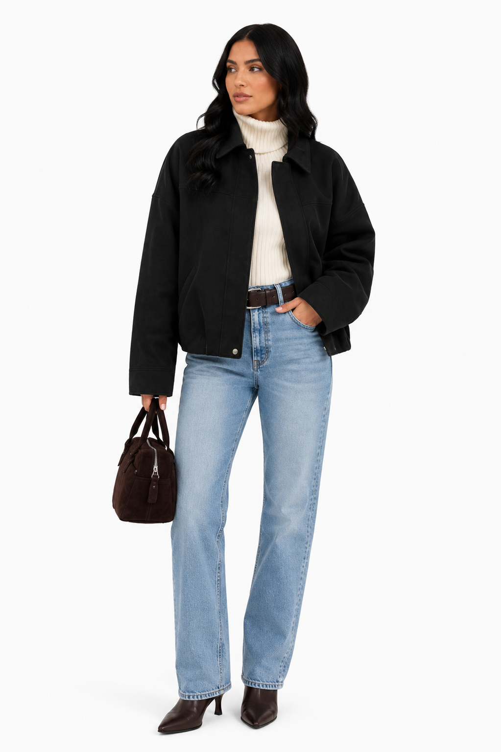 Jaqueta Premium Preta Minimalista Oversized