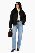Jaqueta Premium Preta Minimalista Oversized