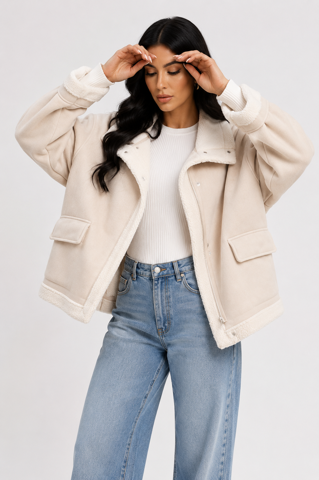 Casaco Elegância Minimalista com Forro Teddy Premium
