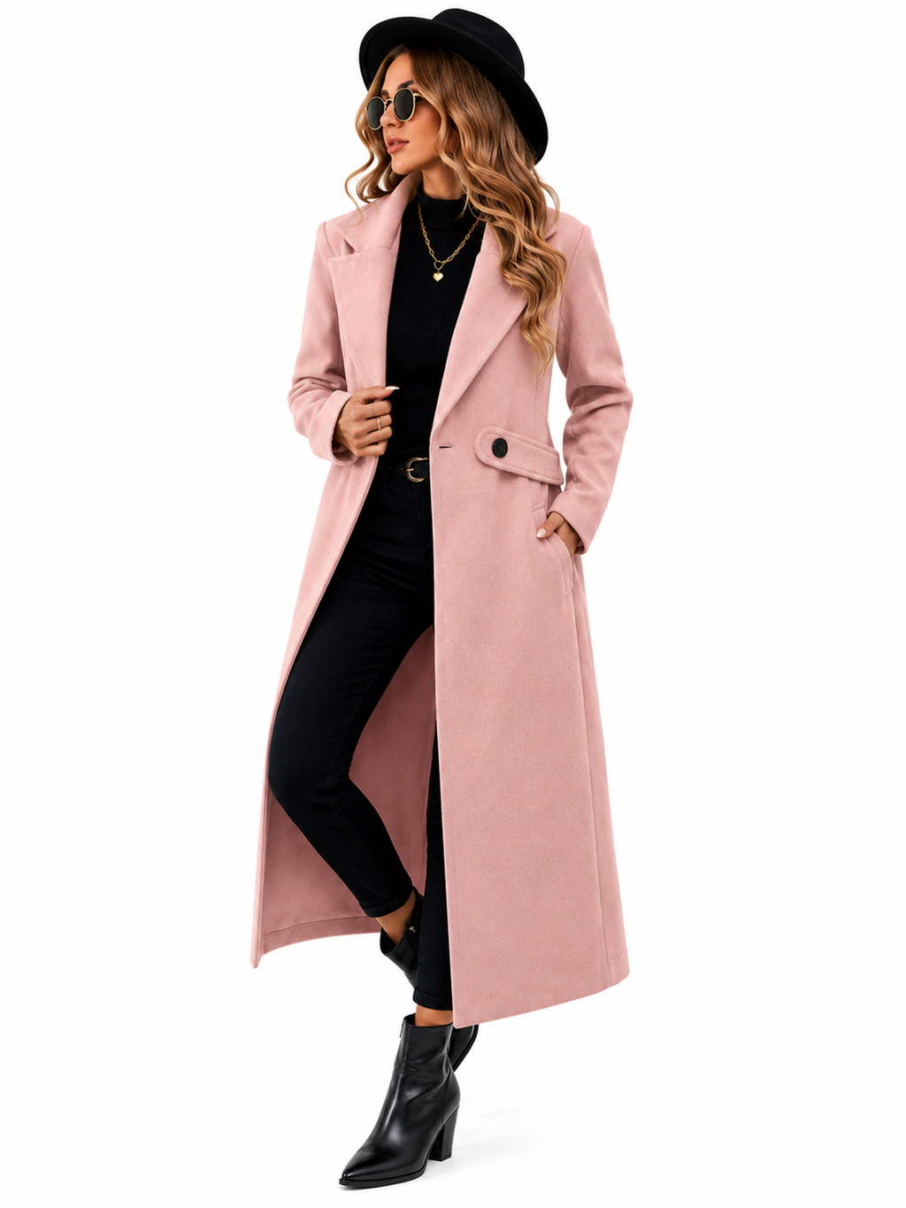Sobretudo Premium Rosa Alongado Feminino