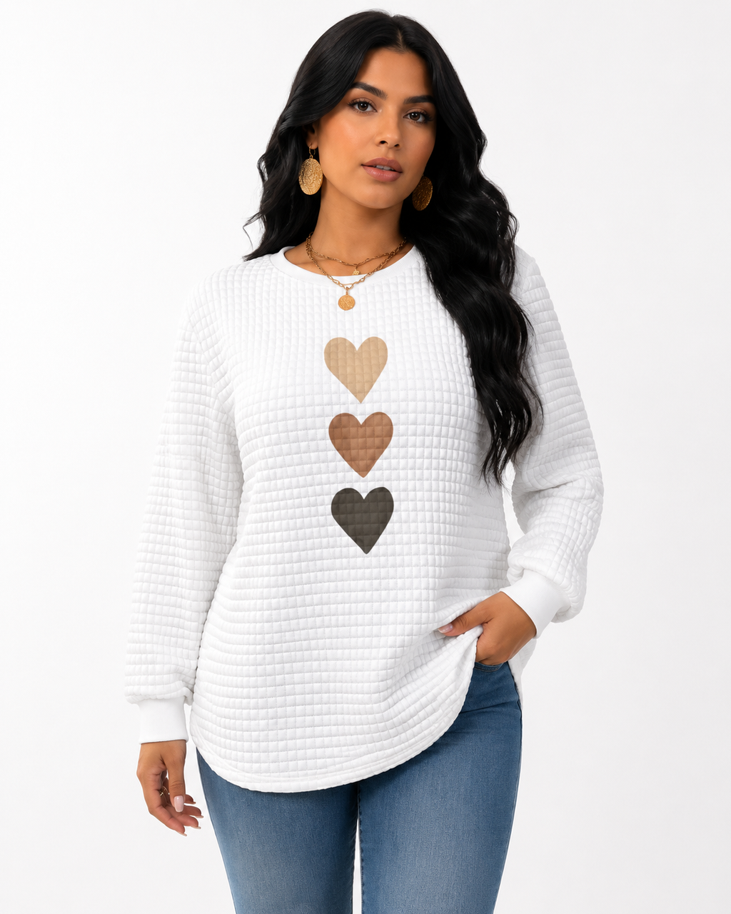 Moletom Feminino Coração Waffle Confort