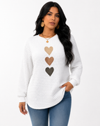 Moletom Feminino Coração Waffle Confort