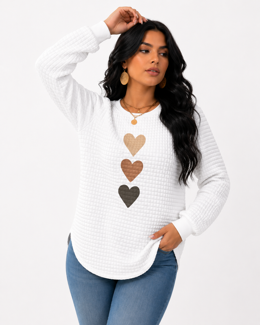 Moletom Feminino Coração Waffle Confort