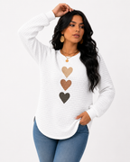 Moletom Feminino Coração Waffle Confort